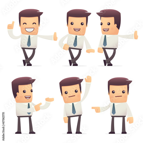 set of manager character in different poses