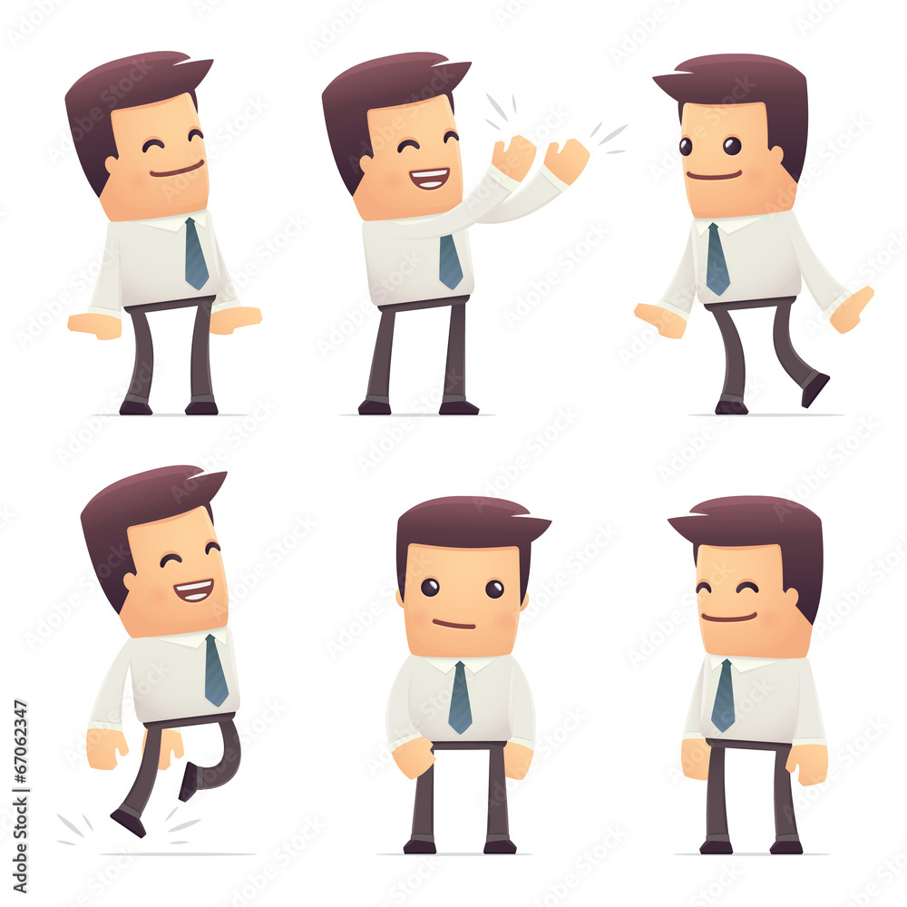 set of manager character in different poses set of manager character in different poses