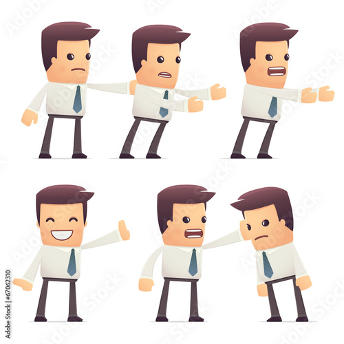 set of manager character in different poses