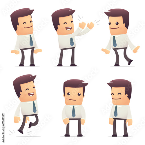 set of manager character in different poses
