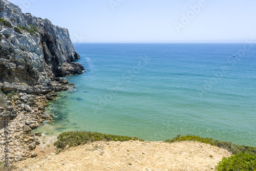 Empty beach at the Atlantic Ocean in Sagres, Portugal