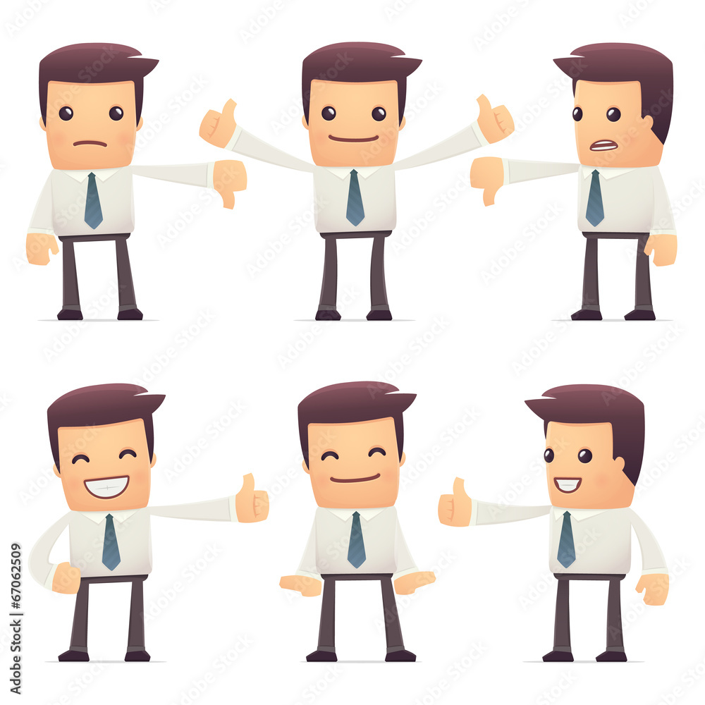 set of manager character in different poses set of manager character in different poses
