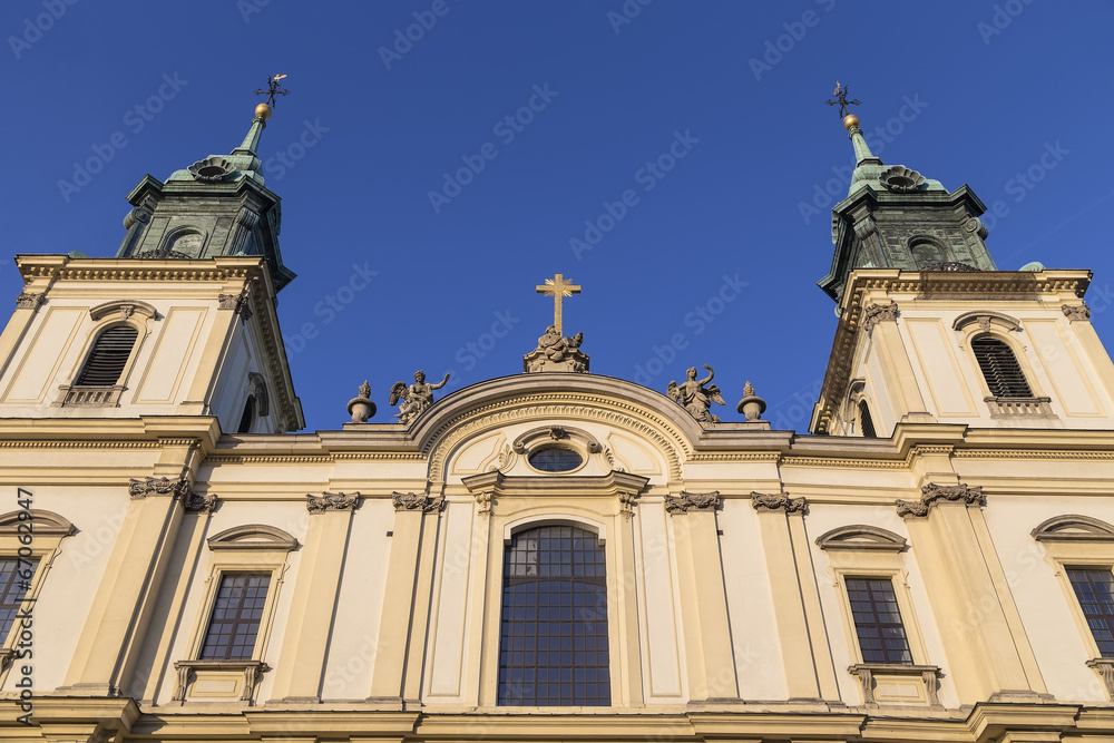 Obraz premium Detail of facade of the Basilica of the Holy Cross
