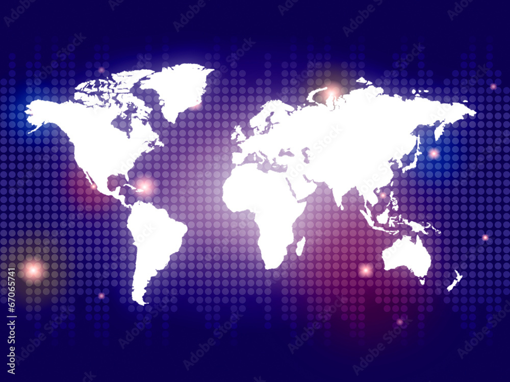 Blue World Shows Globalization Backdrop And Globe Blue World Shows Globalization Backdrop And Globe