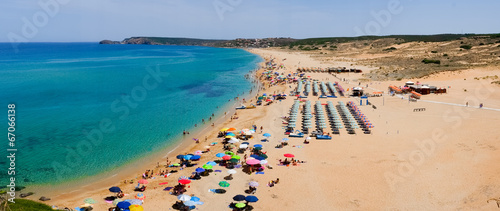 Crowded beach in Sardinia