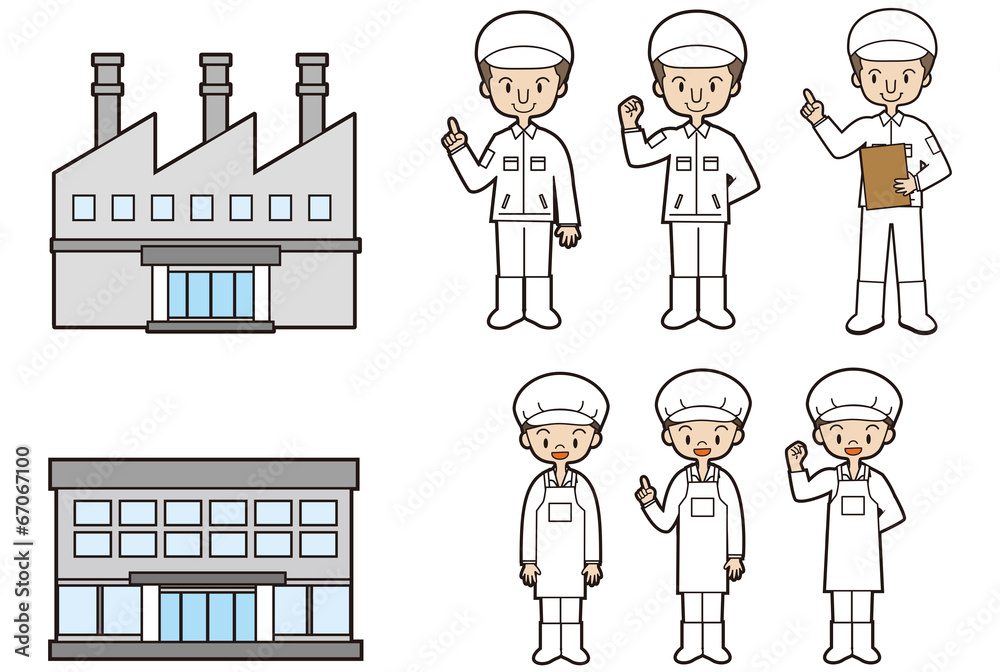 工場と作業員 Stock イラスト Adobe Stock
