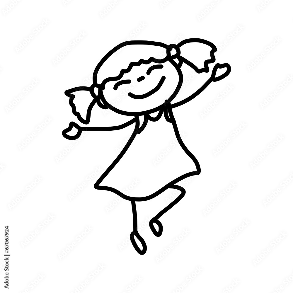 hand drawing cartoon character happy kids hand drawing cartoon character happy kids
