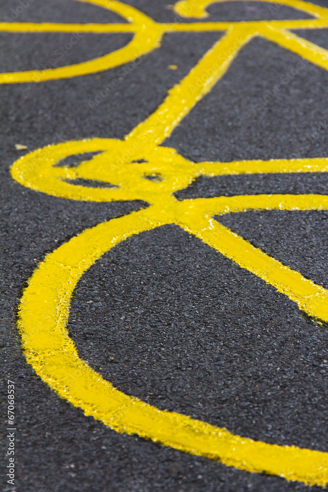 Fototapeta premium Bicycle Sign on the Ground