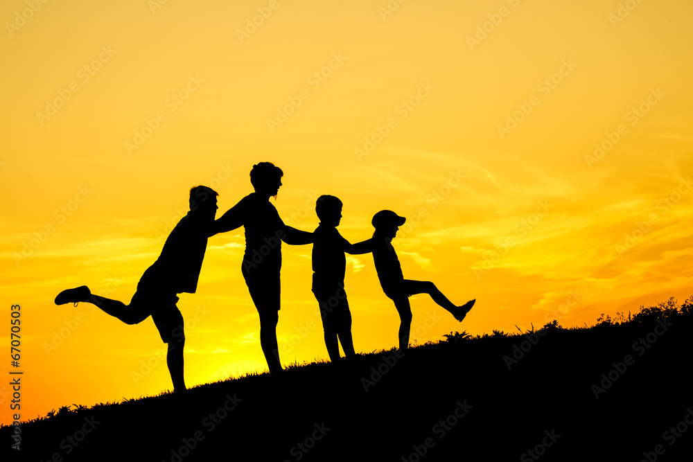 Happy family silhouette Happy family silhouette