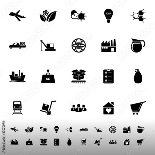 Supply chain and logistic icons on white background