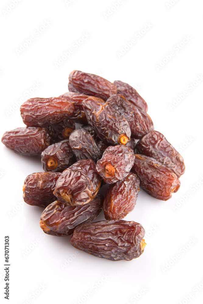 Date fruits over white background Date fruits over white background
