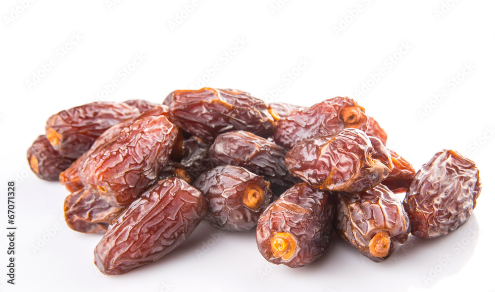 Date fruits over white background Date fruits over white background