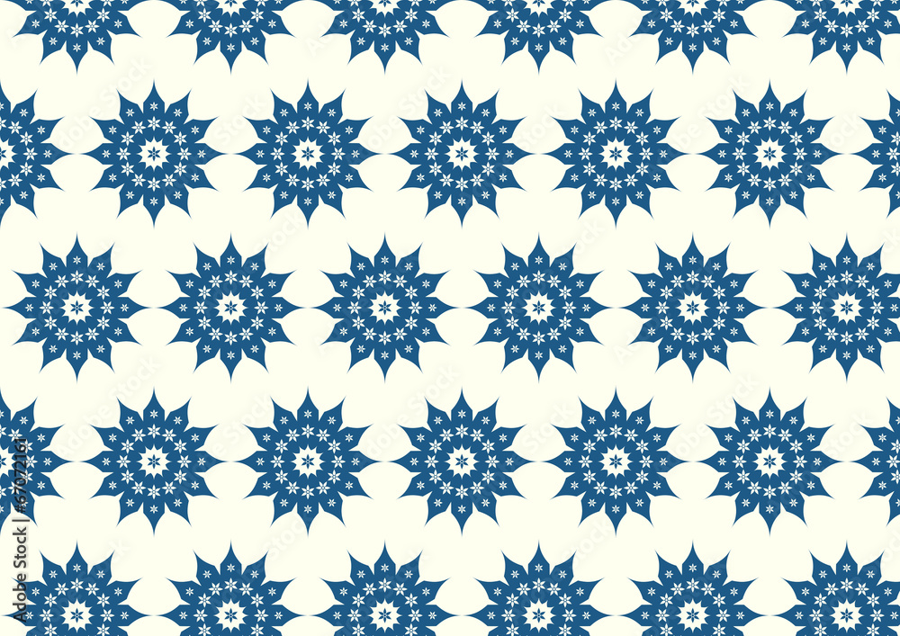 Blue Retro Flower Pattern on Pastel Background Blue Retro Flower Pattern on Pastel Background