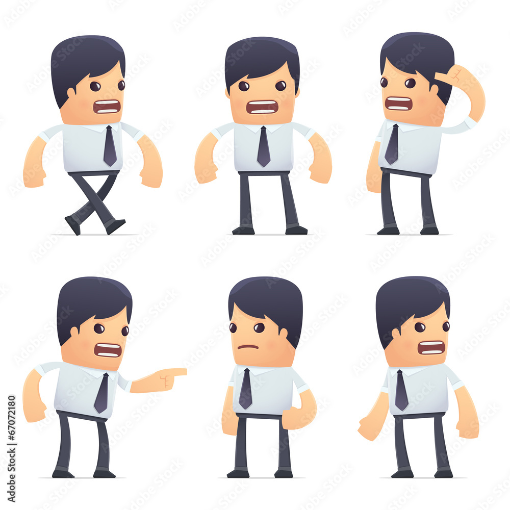 set of businessman character in different poses set of businessman character in different poses