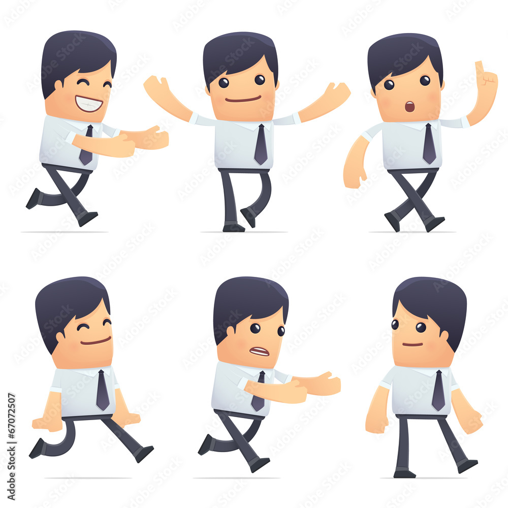 set of businessman character in different poses set of businessman character in different poses