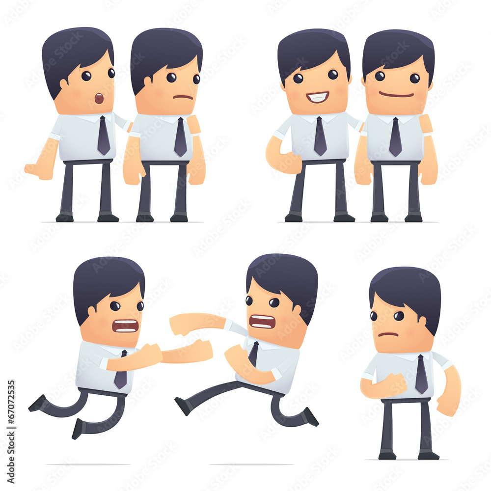 set of businessman character in different poses set of businessman character in different poses