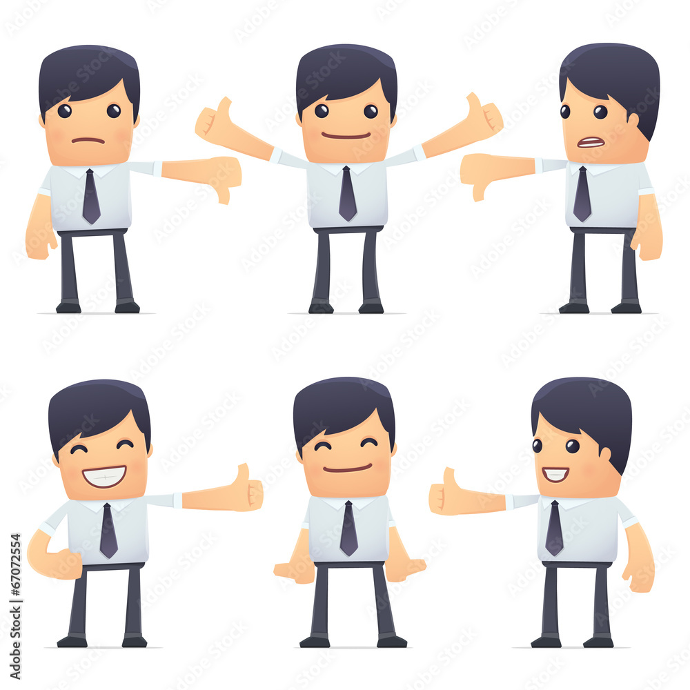 set of businessman character in different poses set of businessman character in different poses