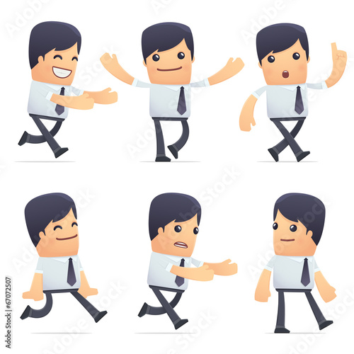 set of businessman character in different poses