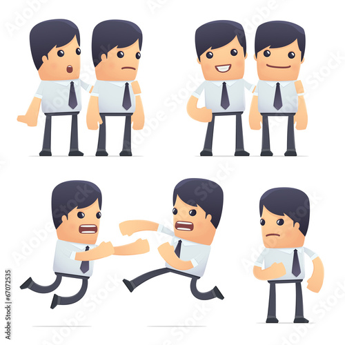 set of businessman character in different poses