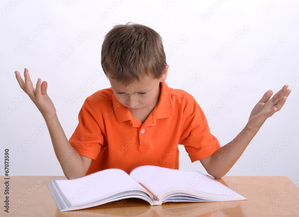 Frustrated child with learning difficulties Frustrated child with learning difficulties
