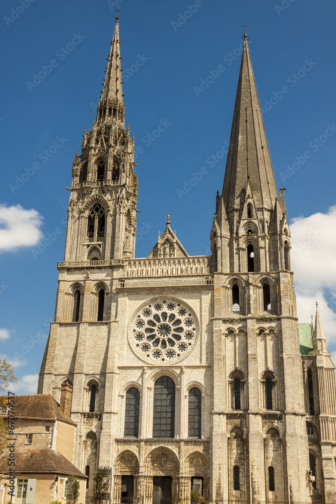 Front of Cathedral of Our Lady of Chartres (Cathédrale Notre-Da