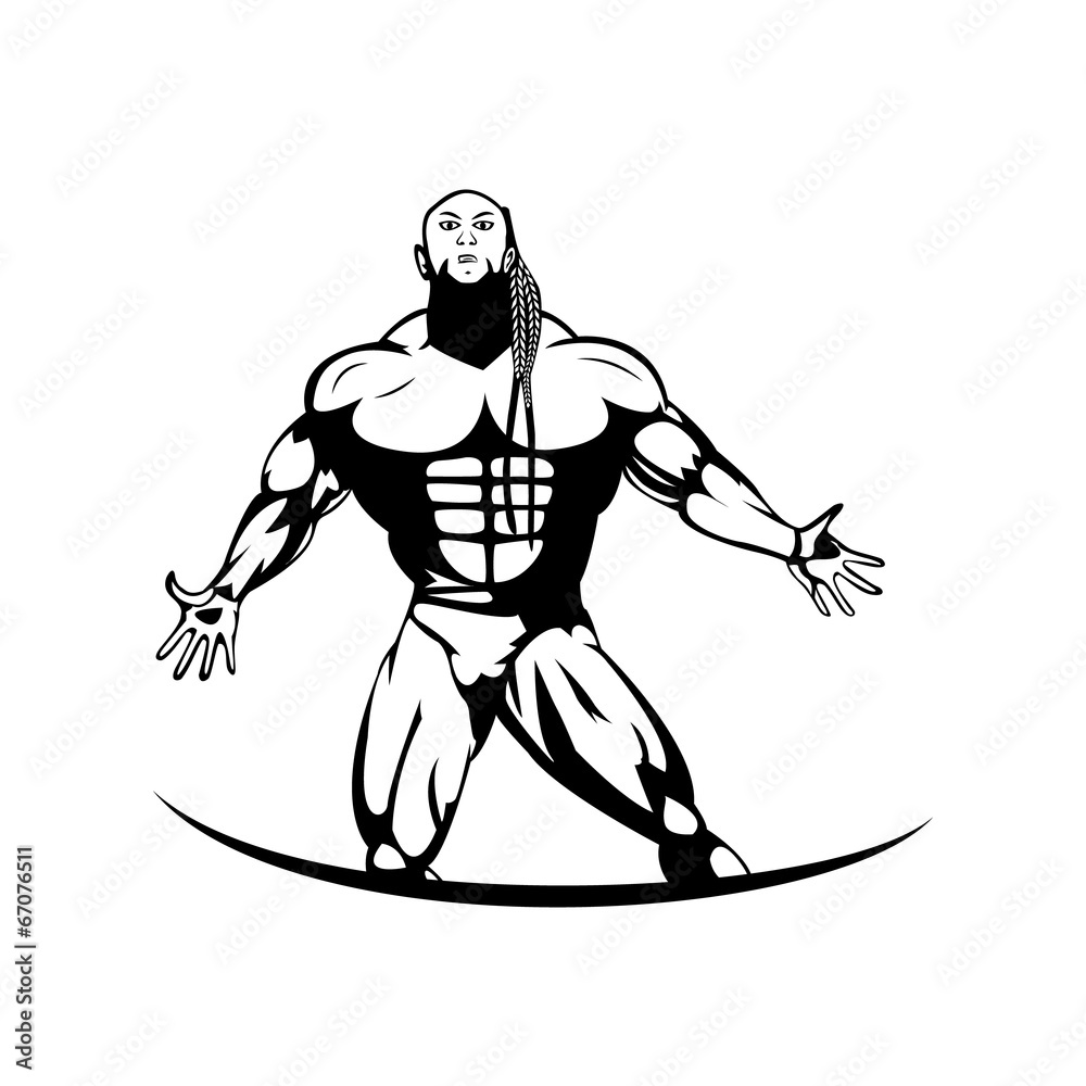 Silhouette of a professional bodybuilder