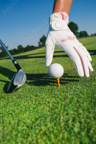Close-up hand hold golf ball