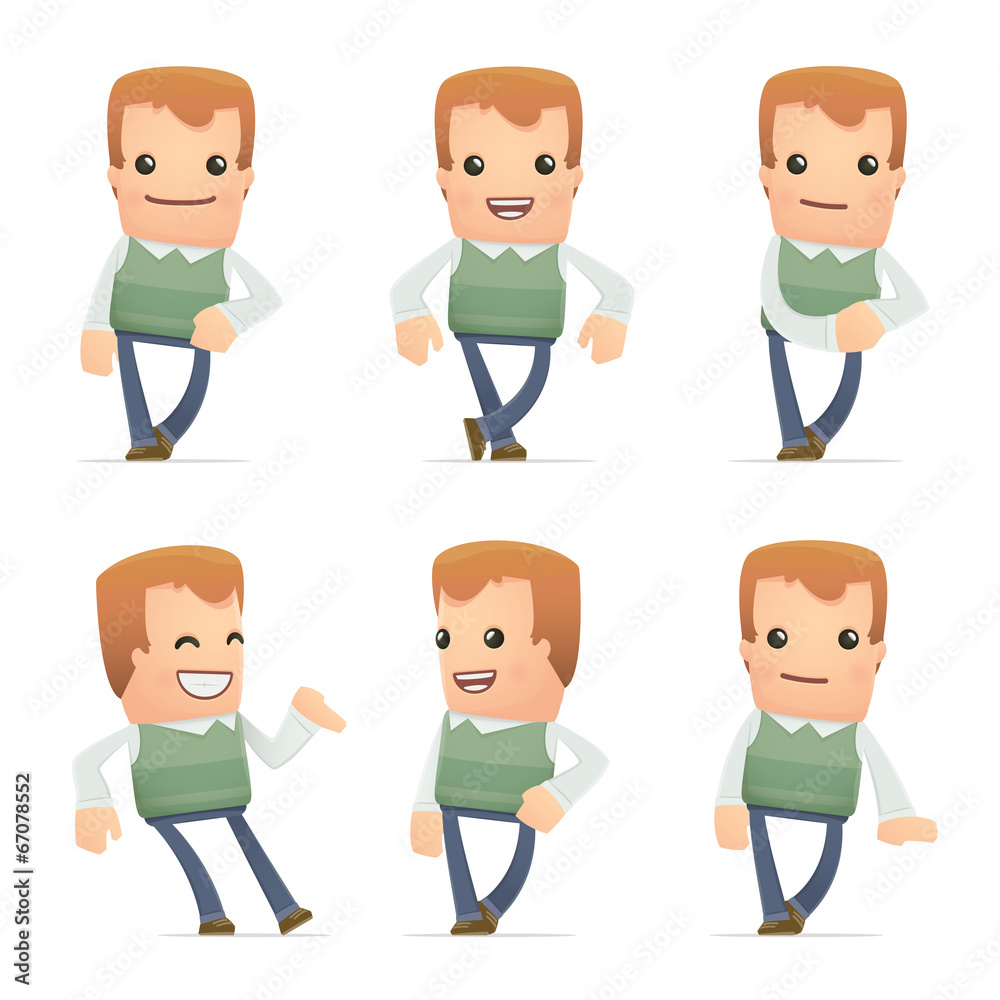 set of neighbor character in different poses