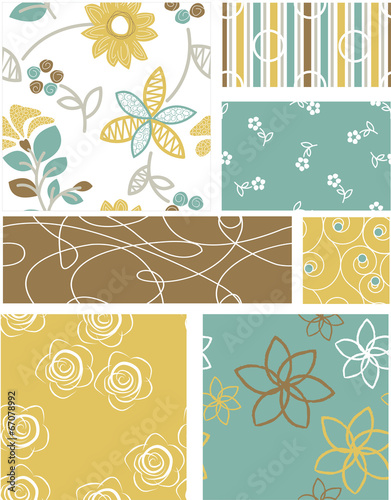 Modern Floral Vector Patterns.