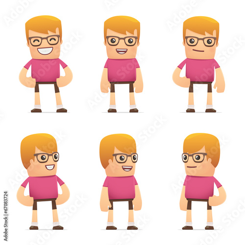 set of dude character in different poses