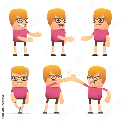 set of dude character in different poses