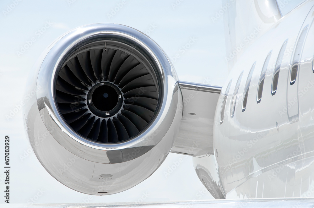 Jet Engine on luxury private aircraft - Bombardier