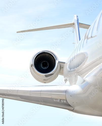 Luxury private jet plane flying - Bombardier