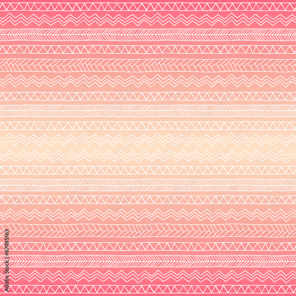 Hand drawn seamless tribal patter with gradient Hand drawn seamless tribal patter with gradient