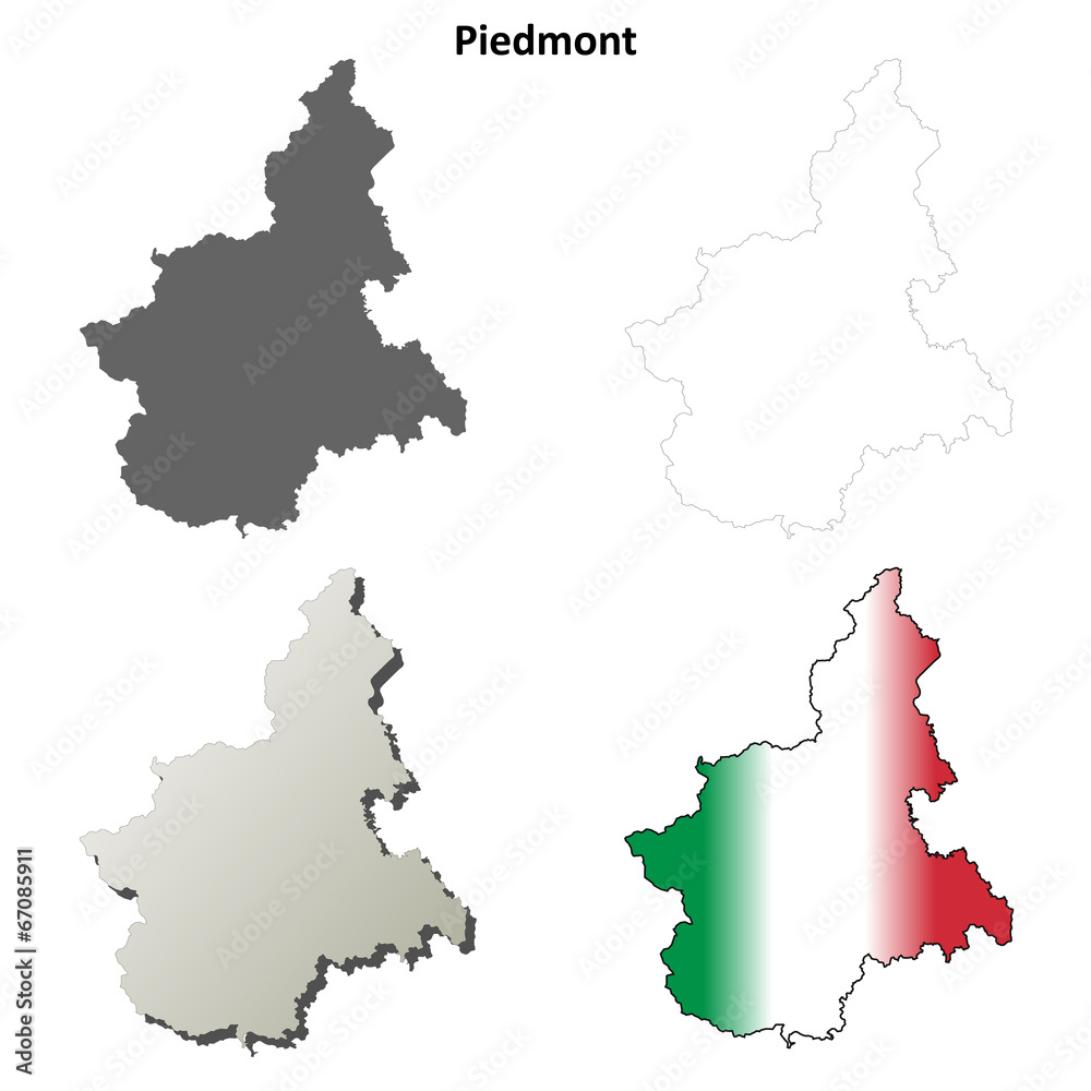 Piedmont blank detailed outline map set Piedmont blank detailed outline map set