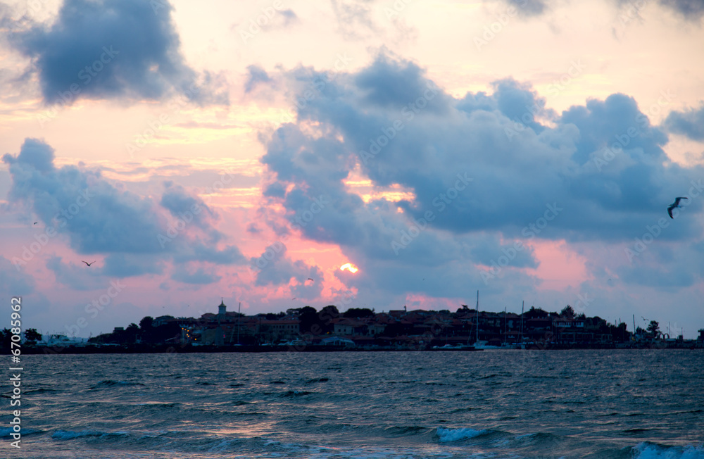 sea ​​sky clouds sunset