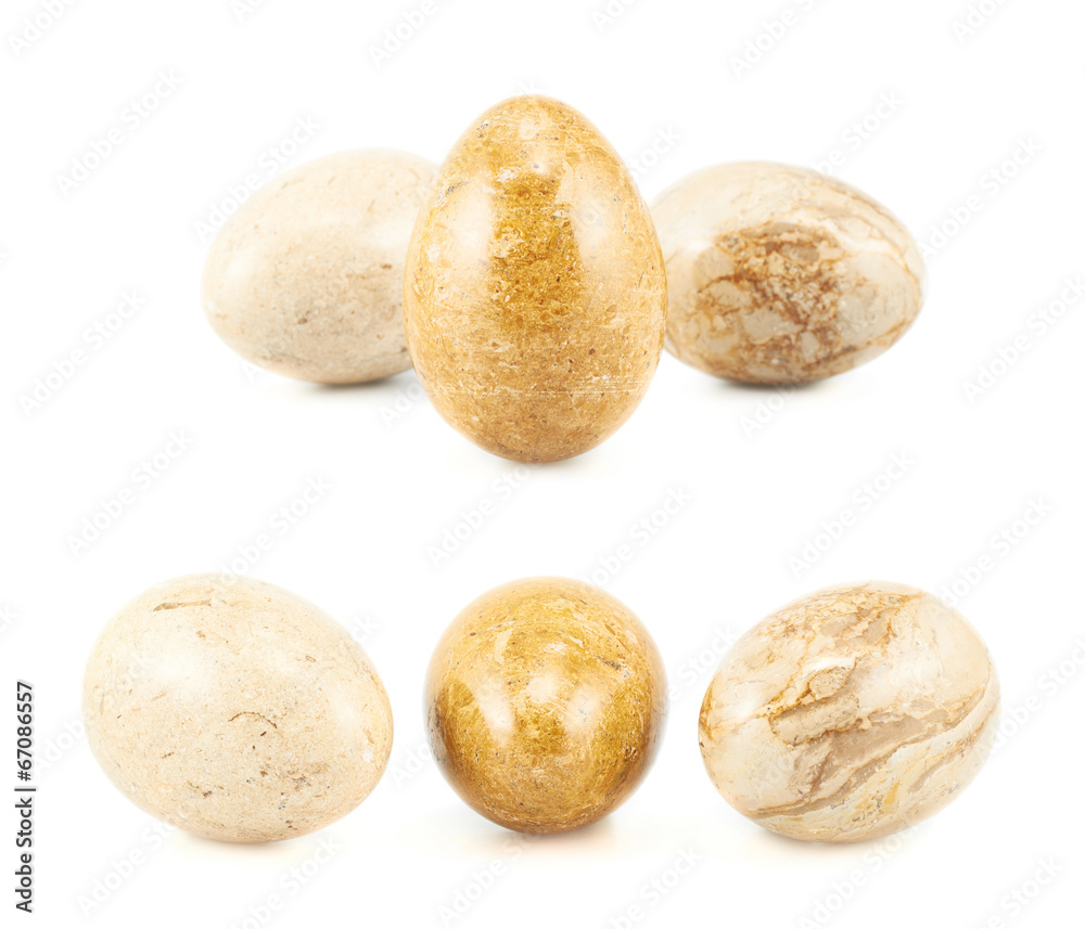 Three egg shaped stones