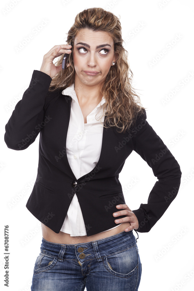 young woman with active expressions young woman with active expressions