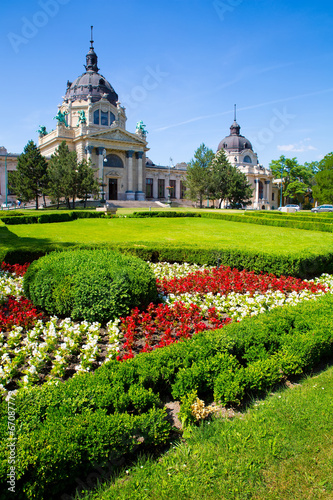 Canvas Print Szechenyi Furdo in Budapest.