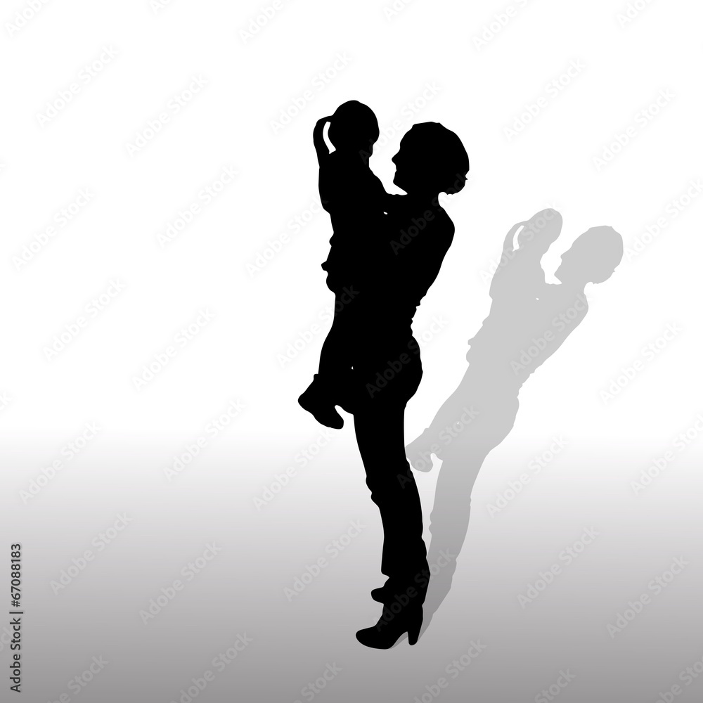 Vector silhouette of family.