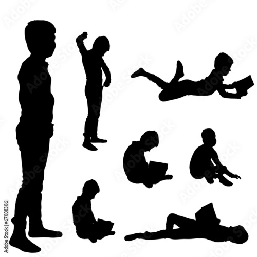 Vector silhouette of boy.