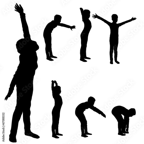 Vector silhouette of boy.
