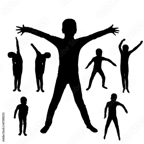 Vector silhouette of boy.