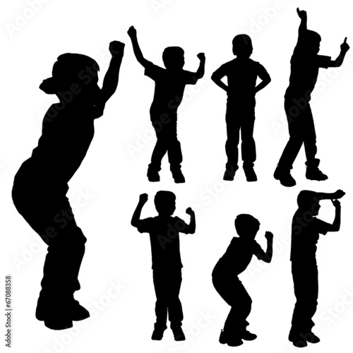 Vector silhouette of boy.