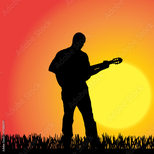 Vector silhouette of a man.
