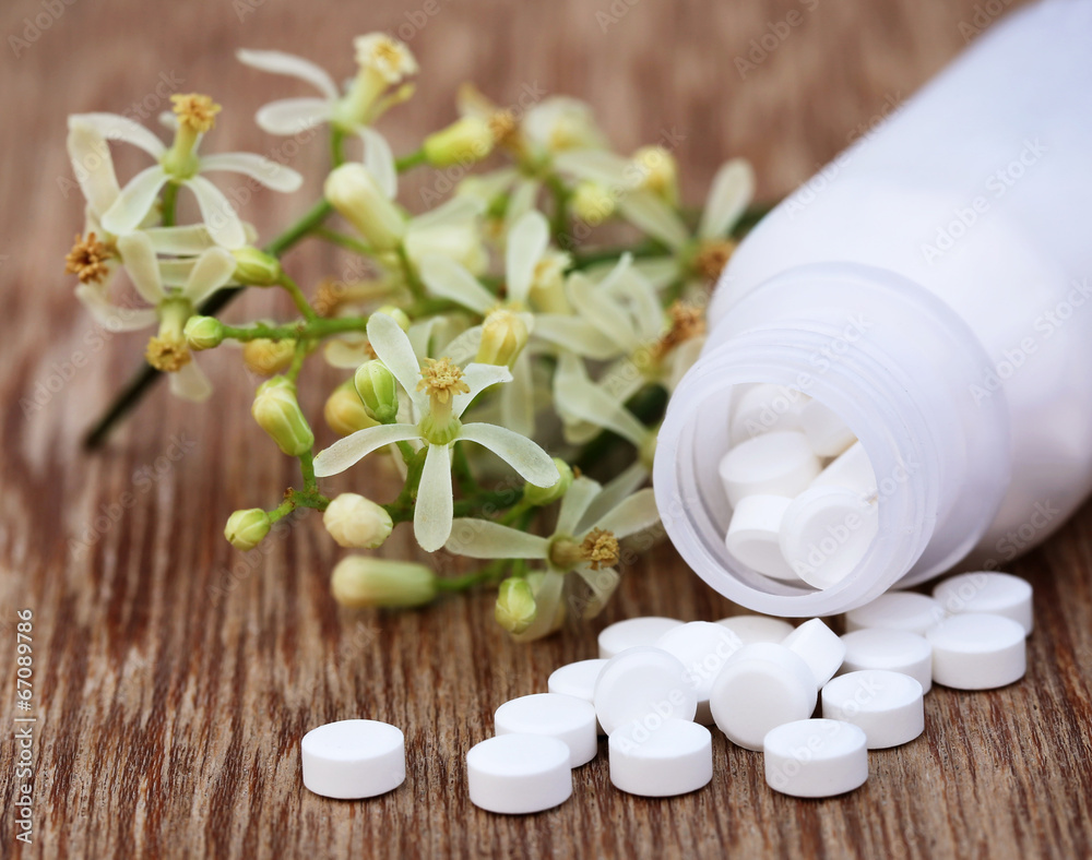 Pills made from medicinal neem flower Pills made from medicinal neem flower