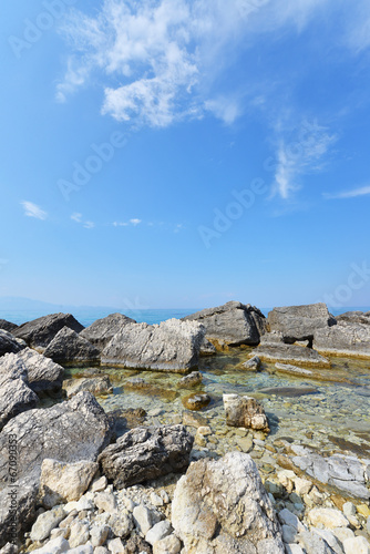 Blue water and rocks - Greece islands coastline