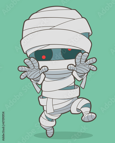Cartoon running mummy