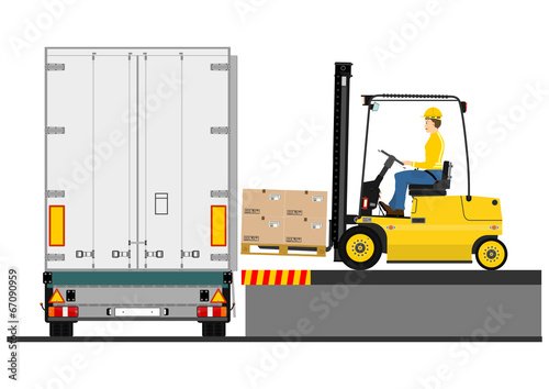 Forklift and trailer