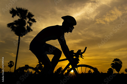 Cycling on sunset